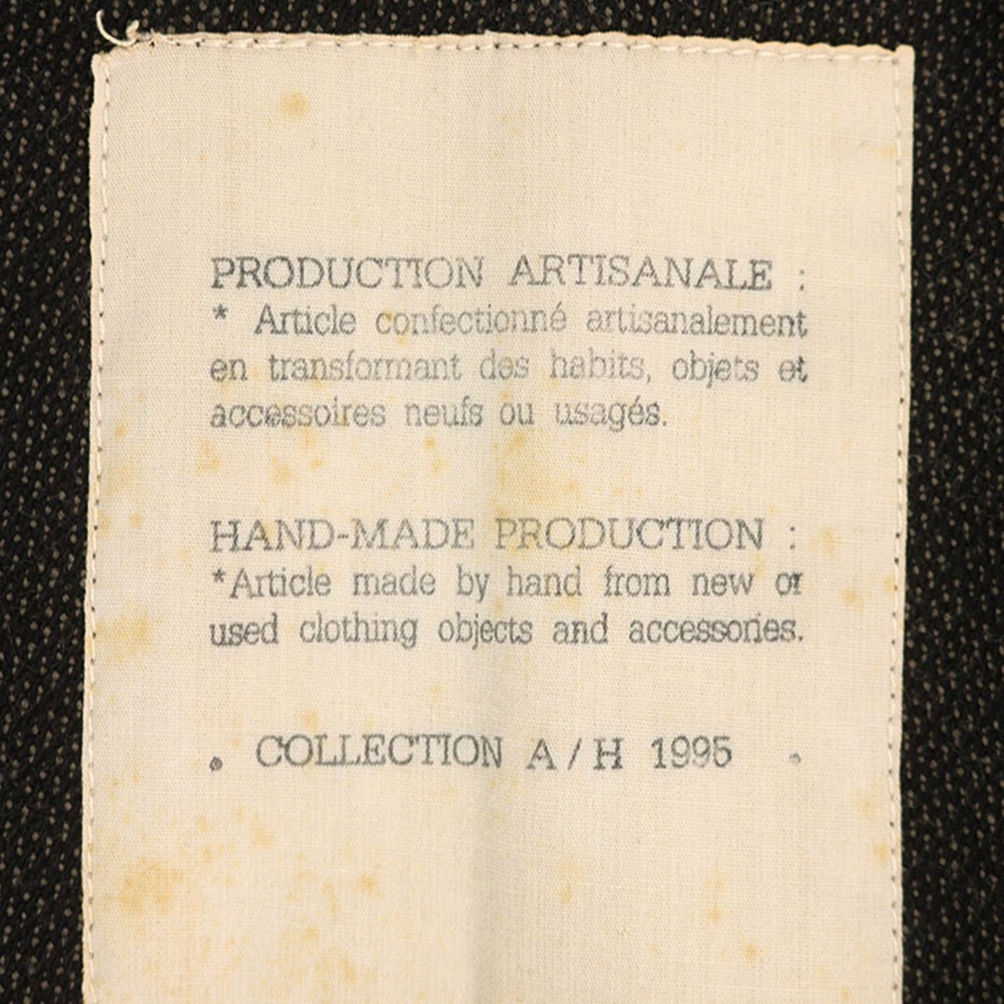 Maison Martin Margiela 1995A/W Gray Black Coat