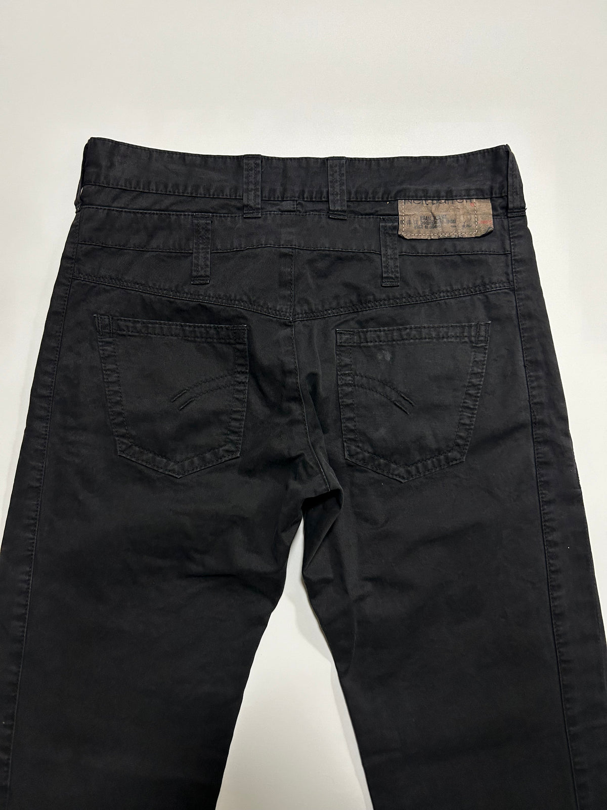 NEIL BARRETT 2000s Deformed Cotton Trousers Black Size 30