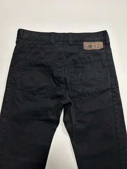 NEIL BARRETT 2000s Deformed Cotton Trousers Black Size 30