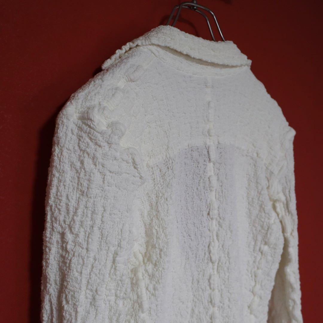 me ISSEY MIYAKE Wrinkle Popcorn Blazer White Size FREE