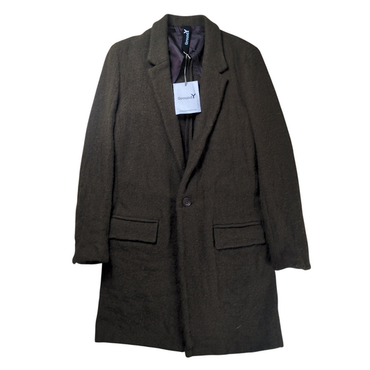 Ground Y Fulling Wool Serge 1B Long Jacket Khaki Size 1