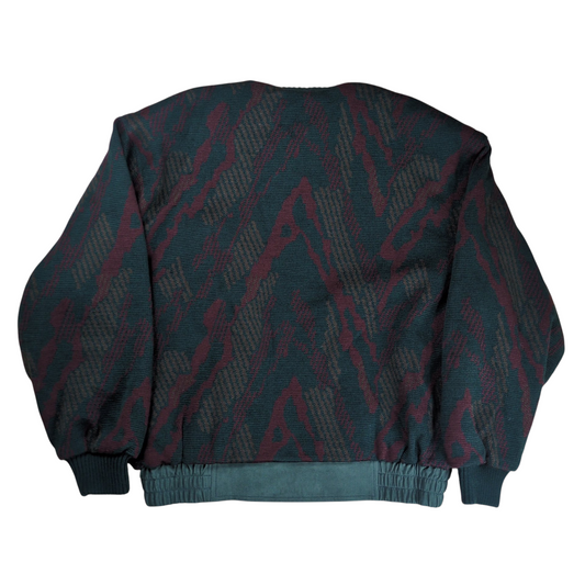 BALENCIAGA SPORTS Green Wool BB Logo Bomber Jacket Size LL