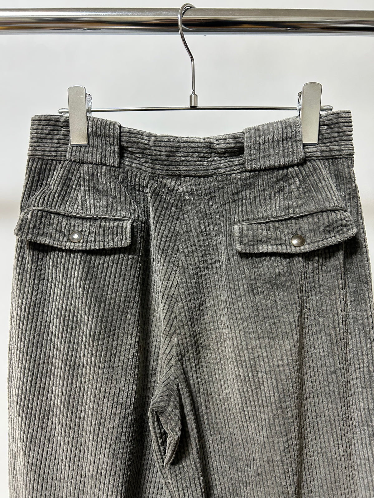 Italian Corduroy Trousers 80s Gray Size S