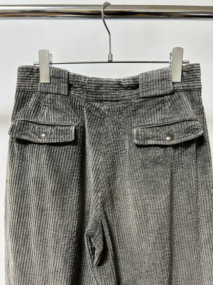 Italian Corduroy Trousers 80s Gray Size S