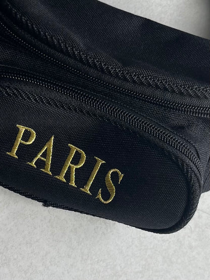 Vintage PARIS Logo Black Bag Adjustable Strap