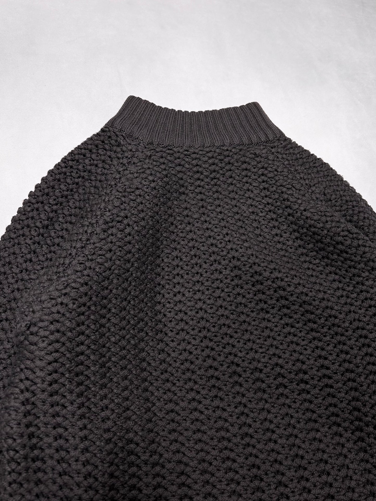 Emporio Armani Black 2000s Side Half Zip Neck Knit Size 48