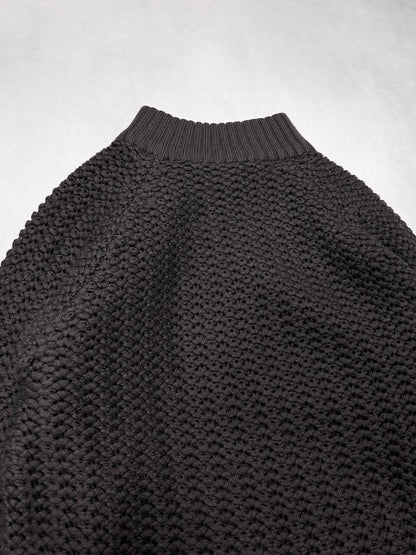 Emporio Armani Black 2000s Side Half Zip Neck Knit Size 48