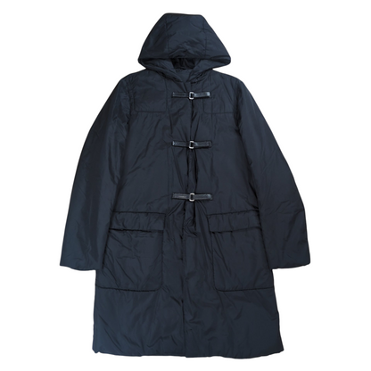 Prada Leather Belted Nylon Padded Coat Size 40