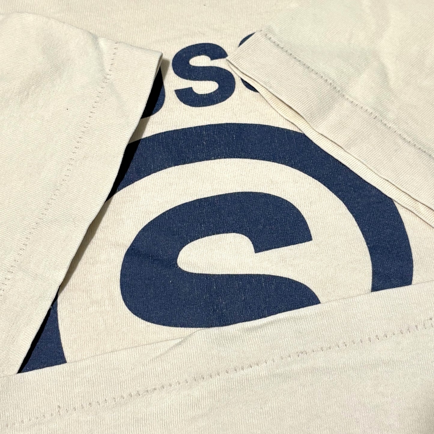 Vintage 00's Stussy Beige Single Stitch Made in Size MEDIUM
