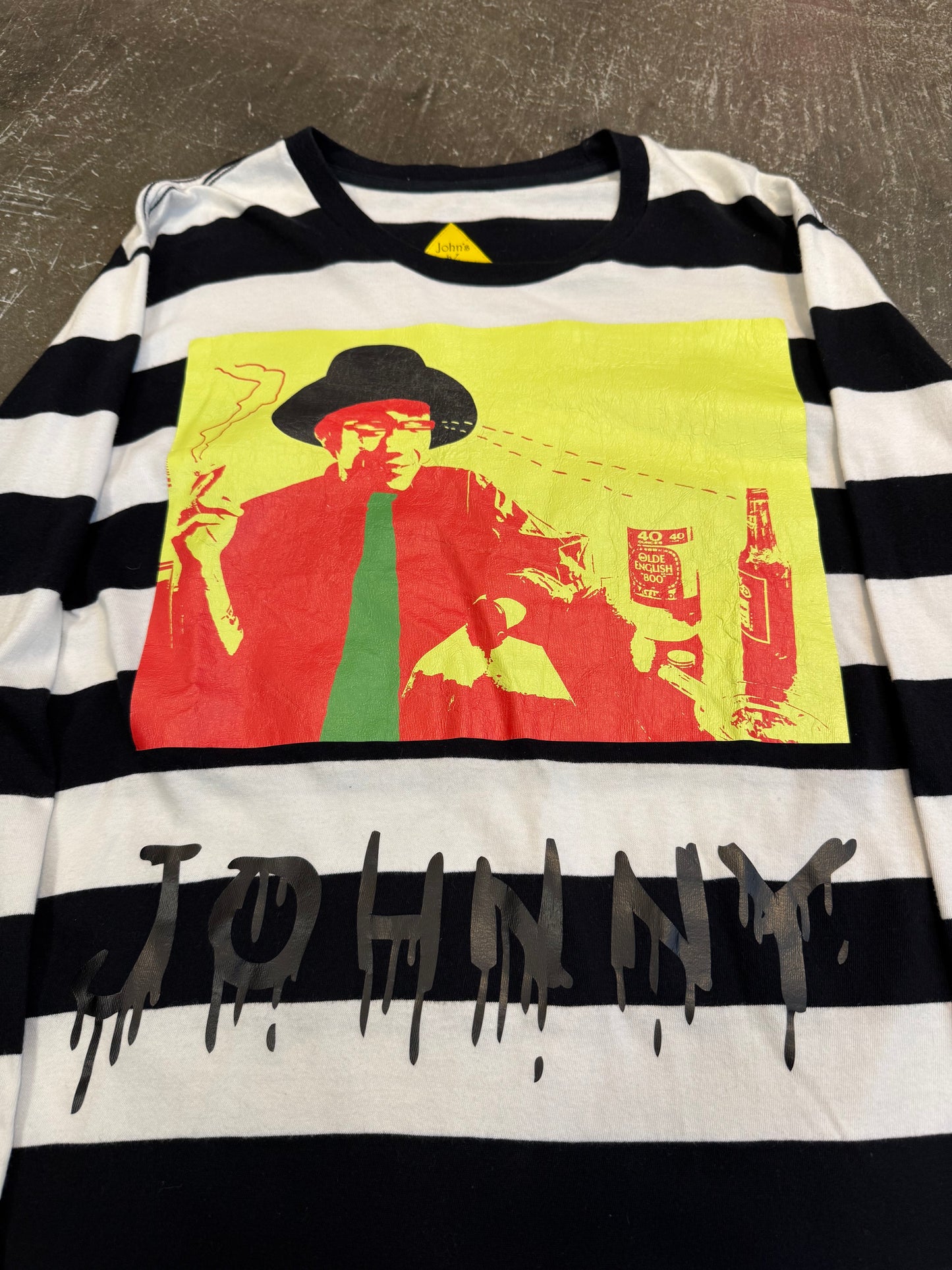 Vintage John's by Johnny Black & White Shirt Cotton Size M