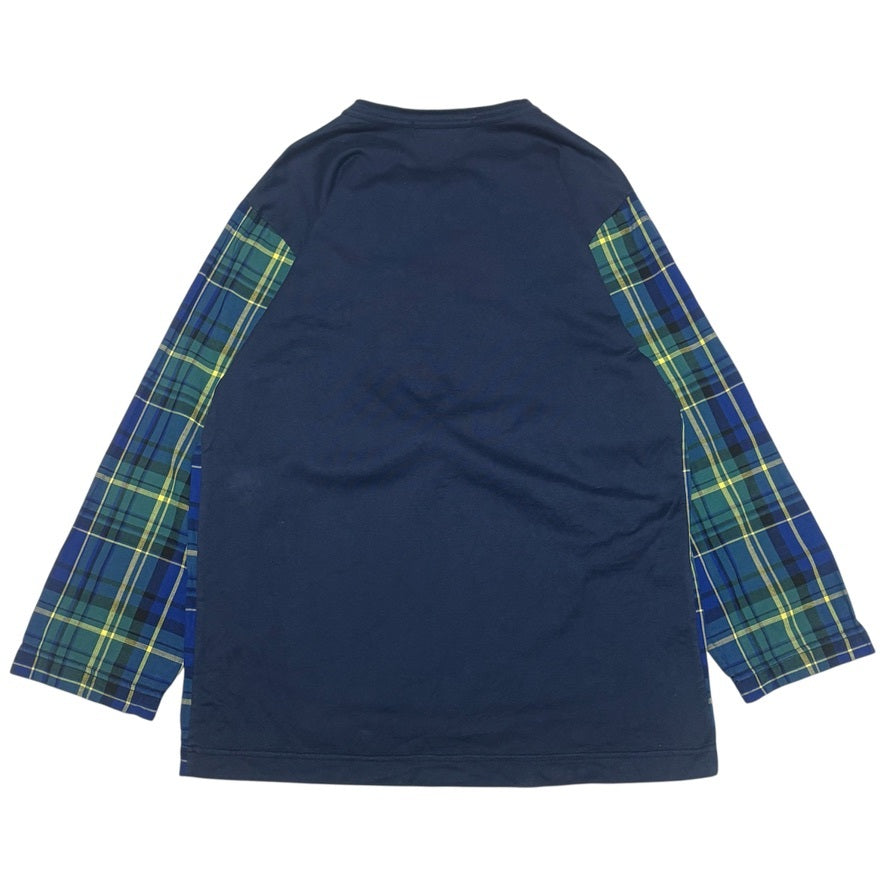 GANRYU 15SS Check Cotton Henley T-Shirt Size M