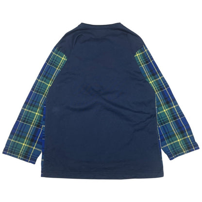 GANRYU 15SS Check Cotton Henley T-Shirt Size M