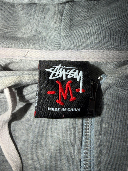Stussy Nineteen Eighty Gray Zip Up Hoodie Size M