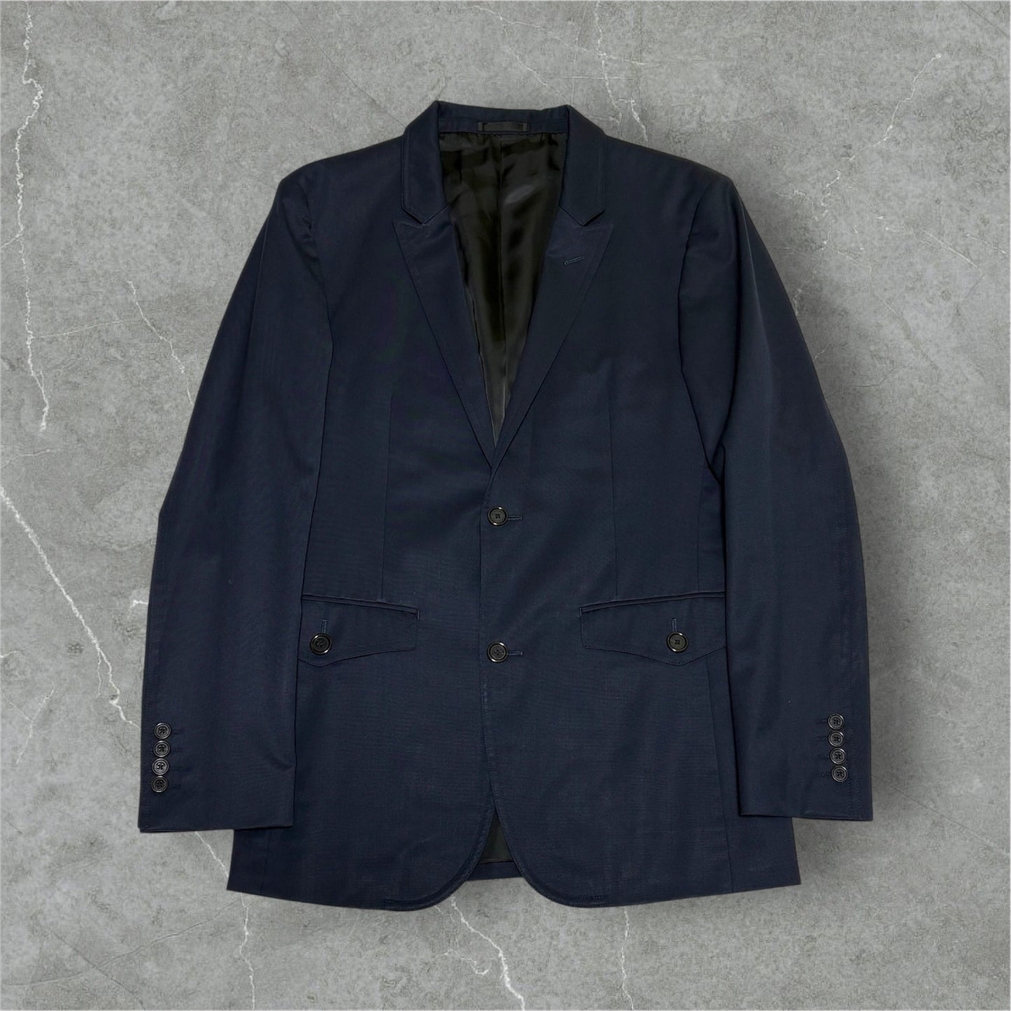 BURBERRY BLACK LABEL Navy Wool/Poly Tailored Jacket Size L