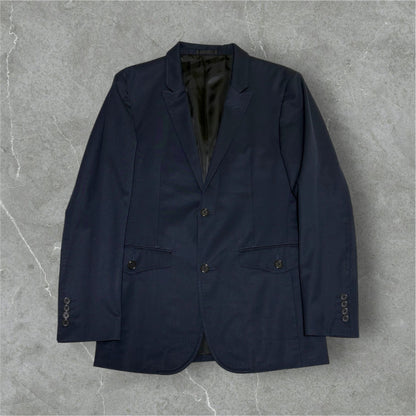 BURBERRY BLACK LABEL Navy Wool/Poly Tailored Jacket Size L