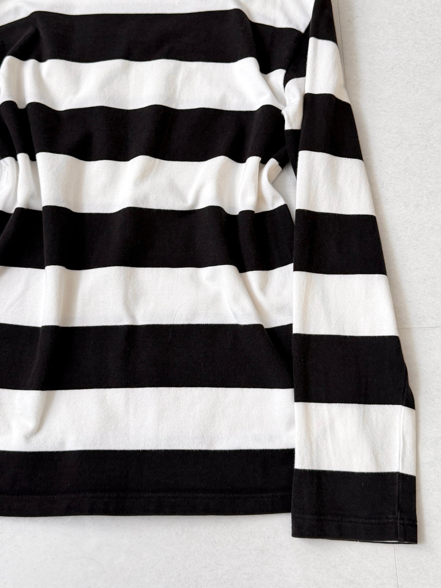 Agnes b Cotton Border Long Sleeve T-Shirt Size XS
