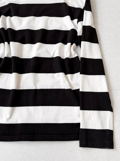 Agnes b Cotton Border Long Sleeve T-Shirt Size XS