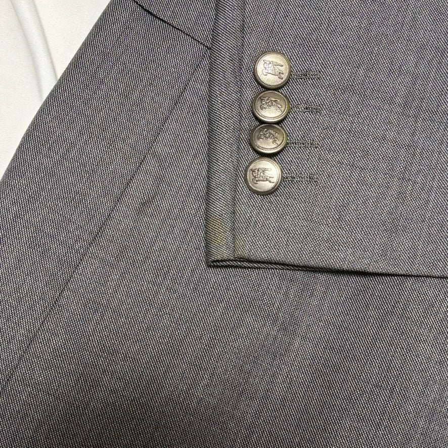 BURBERRY LONDON 00s Gray Wool/Silk Tailored Jacket