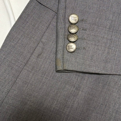 BURBERRY LONDON 00s Gray Wool/Silk Tailored Jacket