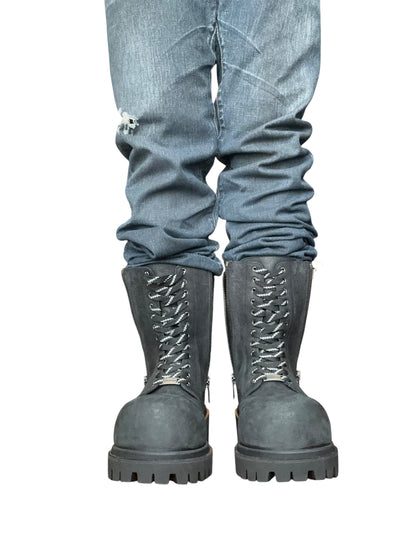 Balenciaga 24 Winter Jumbo Lace Stomper Boots Size EU 39