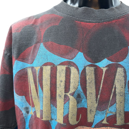 Nirvana 90s HEART SHAPED BOX T-Shirt Black Size XL