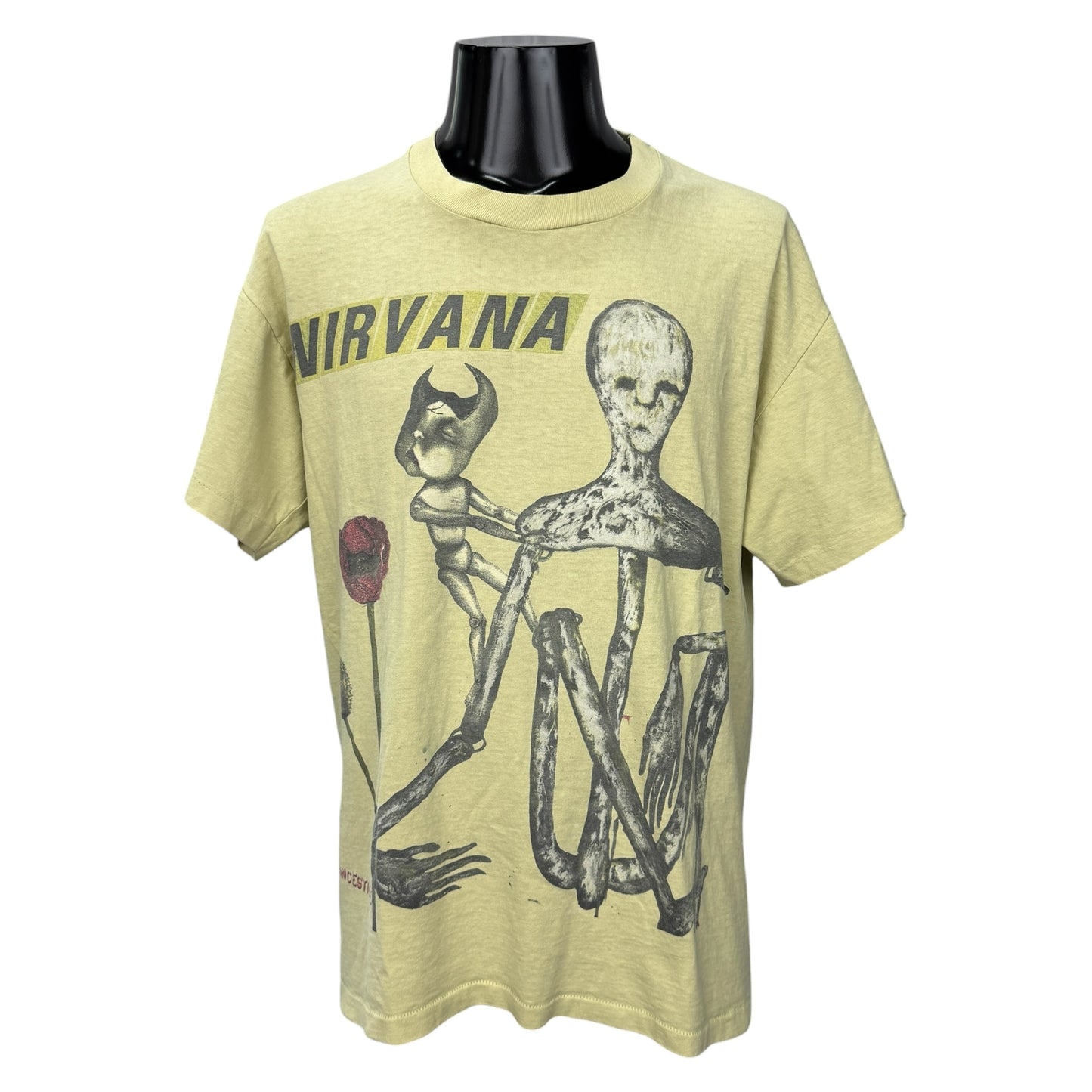 NIRVANA 90s "Incesticide" Kurt Cobain Art T-Shirt Size L