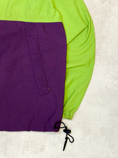 OLD GAP 90s Nylon Lime Green/Purple Size M