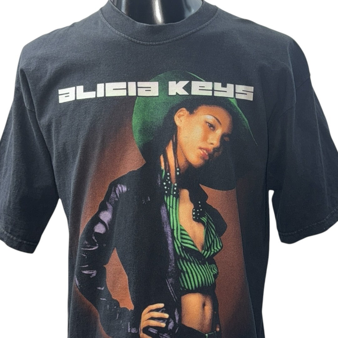 ALICIA KEYS 2002 Tour Graphic T-Shirt Vintage Size L