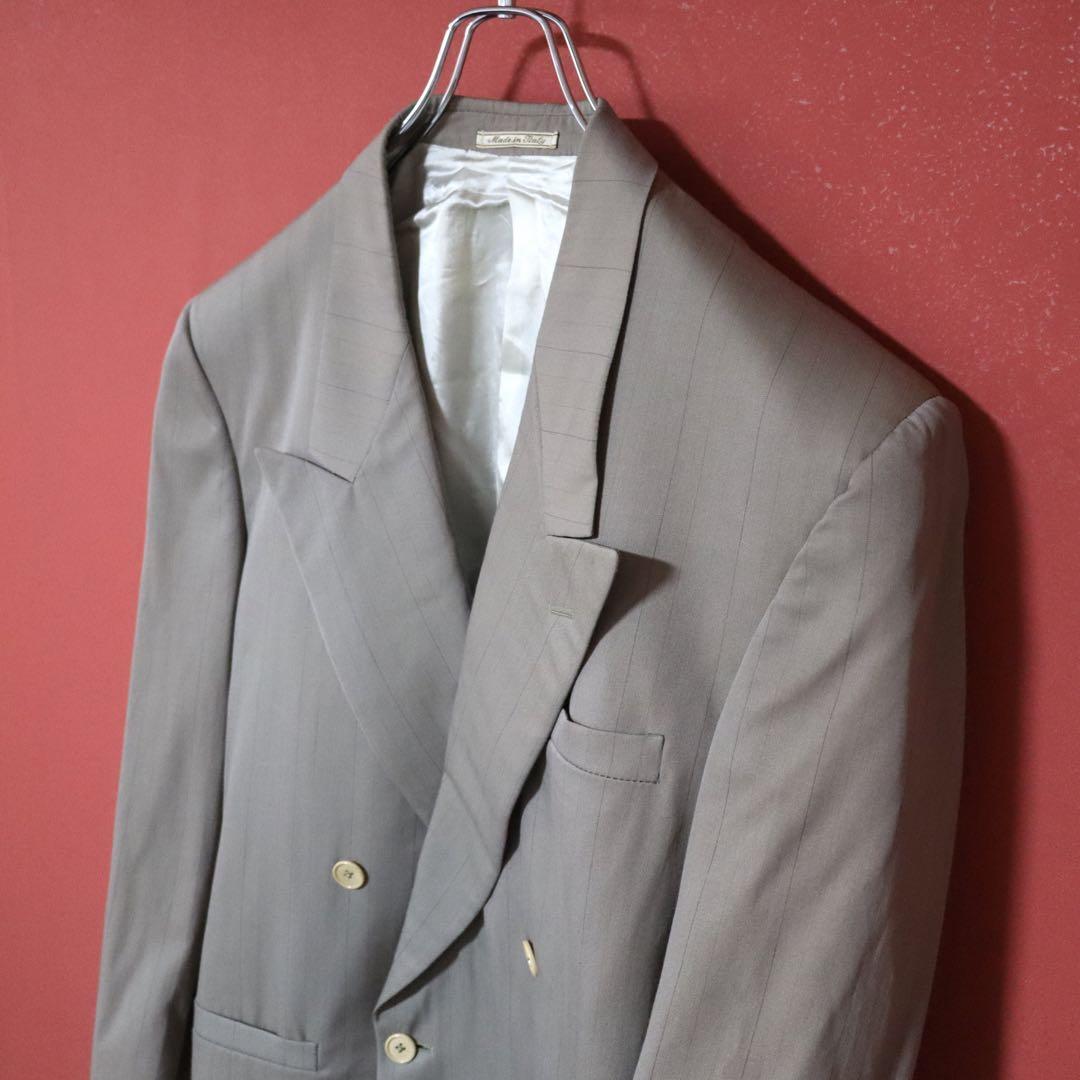 Gianni Versace 80s DB Striped Beige Jacket Size 46