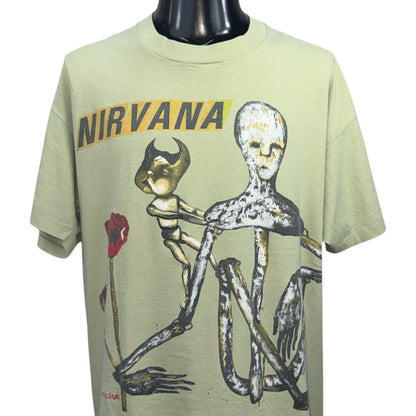 NIRVANA 90s "INCESTICIDE" Kurt Cobain Art T-Shirt Size XL