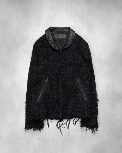 Isamu Katayama Backlash Black Tweed Fringe Jacket Size 1
