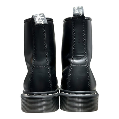 DR.MARTENS 1460 White Stitch 8 Eye Boots Black Size 27cm