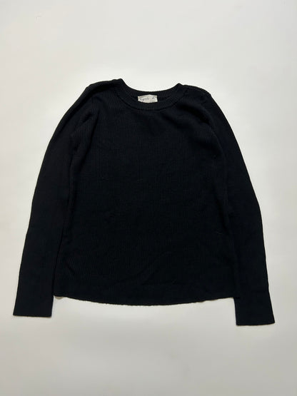 AGNES B. 90s Ribbed Knit Wool Sweater Black