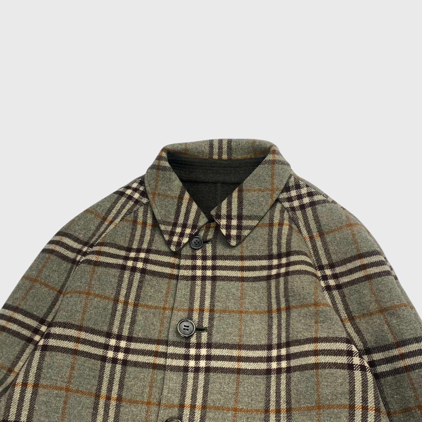 Burberrys' 90s Reversible Wool Short Coat Nova Check Size M