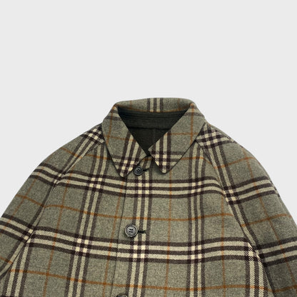 Burberrys' 90s Reversible Wool Short Coat Nova Check Size M