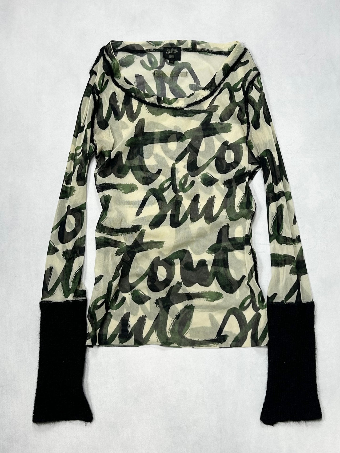 Jean Paul GAULTIER FEMME 1990s Switching Net Top Size 40