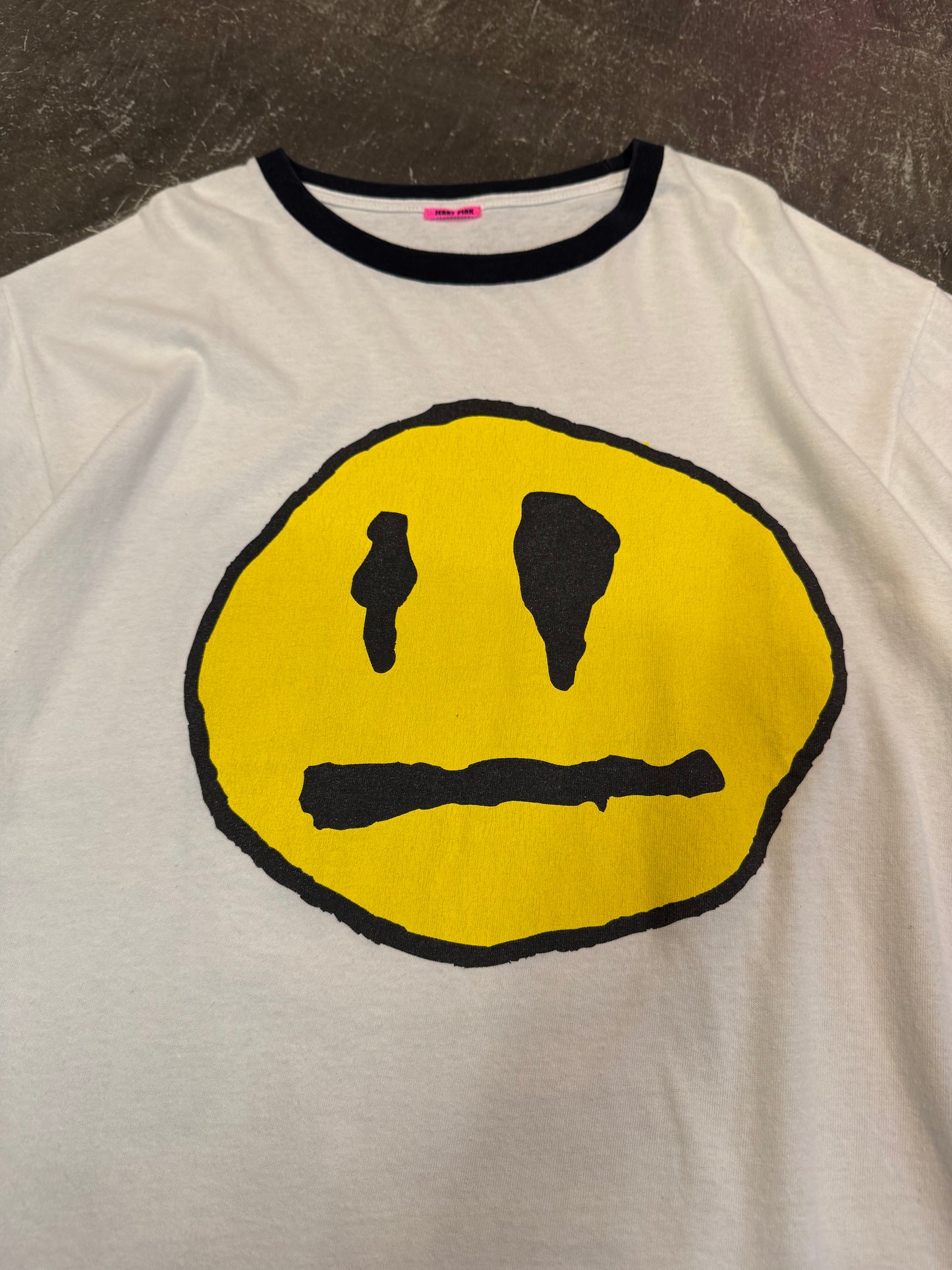 Vintage JERRY PINK White Cotton T-Shirt Size L