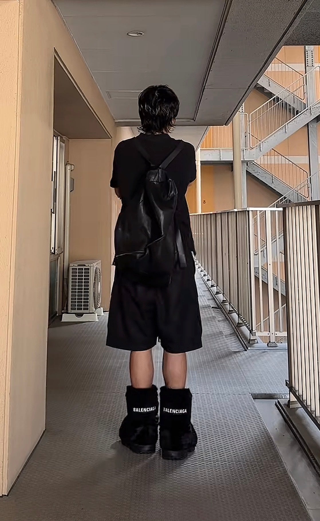 Balenciaga Alaska Black Fur Chunky Boots