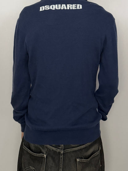 Dsquared2 Blue Cotton Modal Long Sleeve Shirt Size M