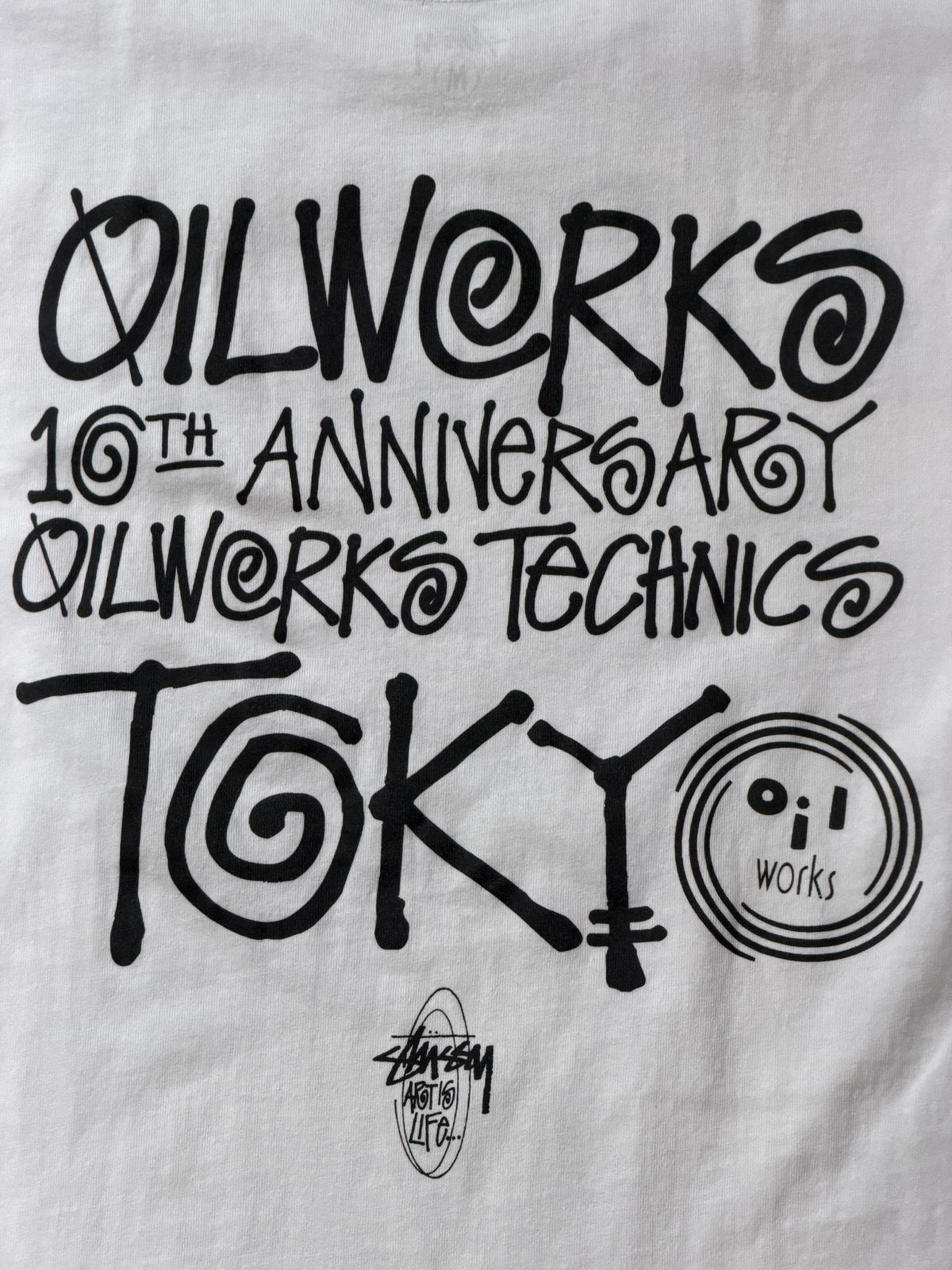 OILWORKS x Stussy 10th Anniversary T-Shirt White Size M