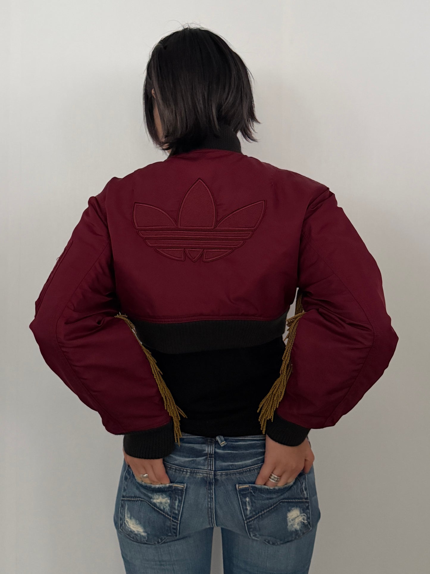 Jeremy Scott Red Short Fringe Jacket Size S