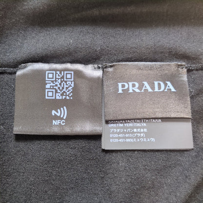 PRADA Logo Embroidered Wool Hoodie Size 54