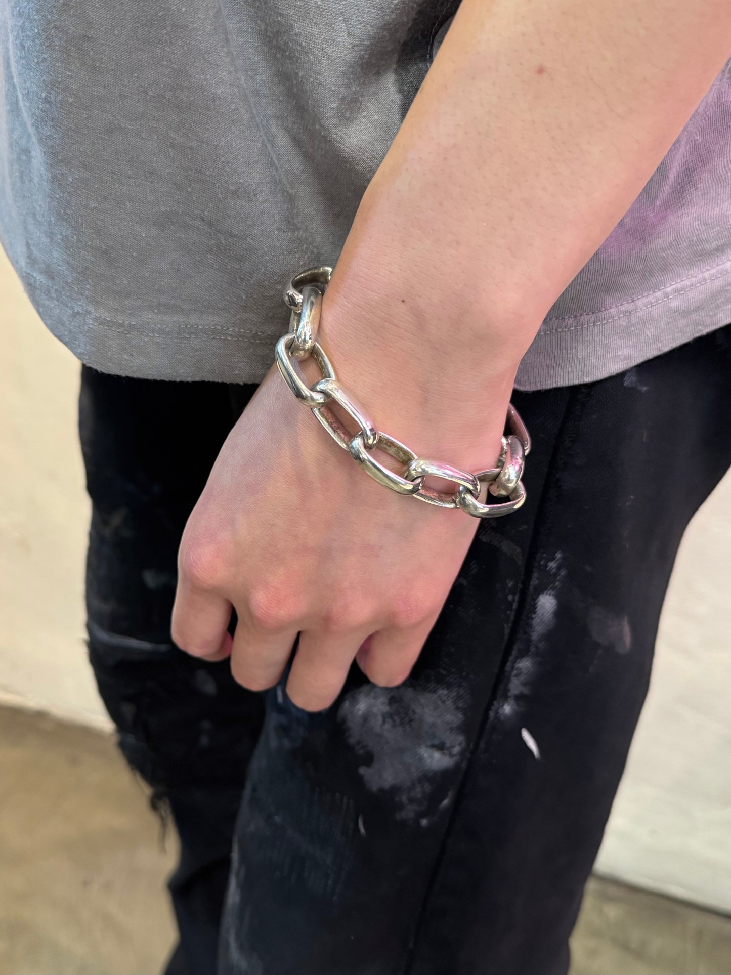 Vintage rebellionsouris Sterling Silver Bracelet Size 22CM