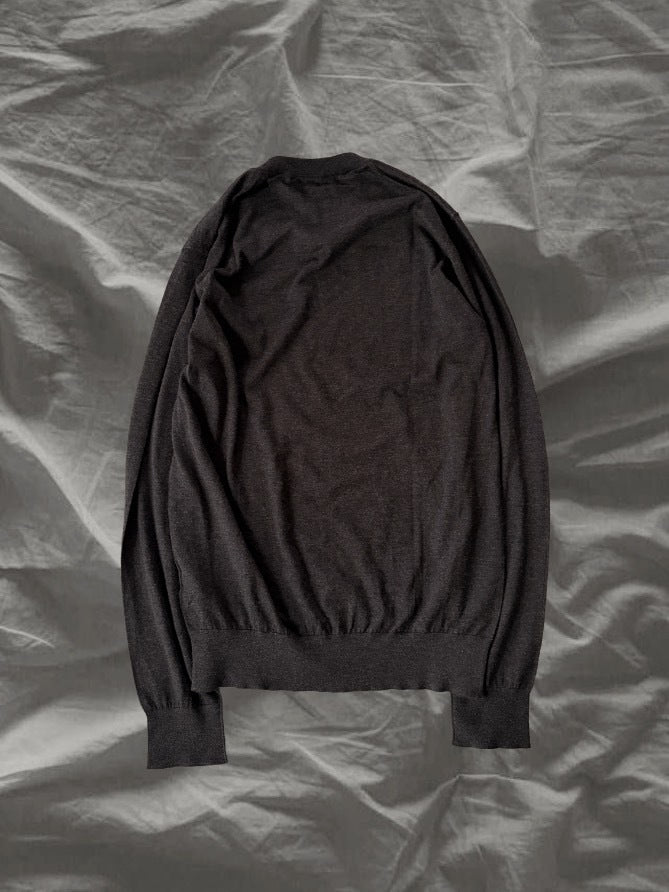 DOLCE & GABBANA 2010s Cashmere V-Neck Grey Black Size M