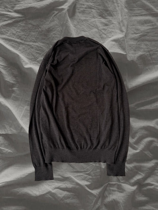 DOLCE & GABBANA 2010s Cashmere V-Neck Grey Black Size M