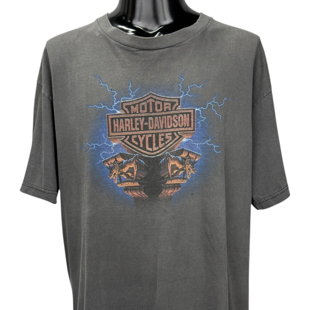 HARLEY-DAVIDSON 90s Gargoyle Lightning T-Shirt Size XL