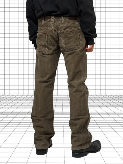ARMANI JEANS 2000s Herringbone Denim Brown Size 31