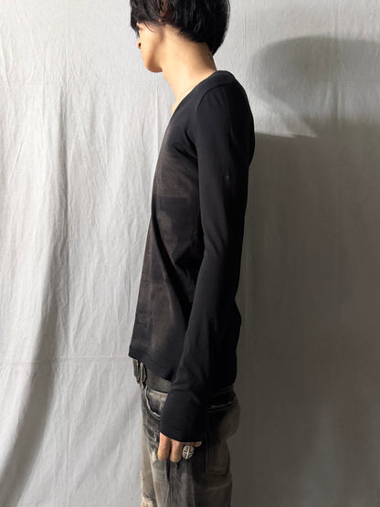 DIESEL Graphic V-Neck Long Sleeve Cotton