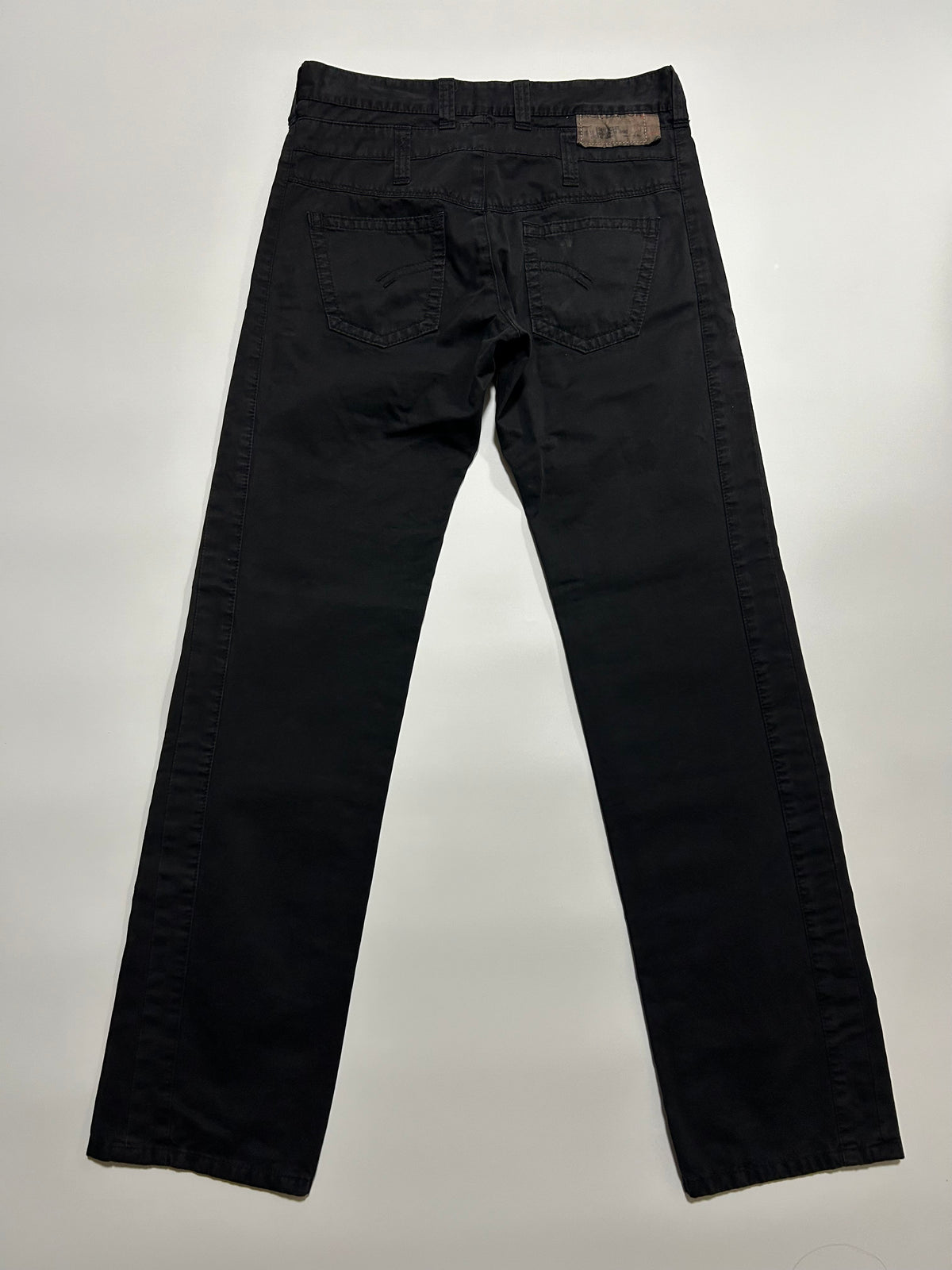 NEIL BARRETT 2000s Deformed Cotton Trousers Black Size 30