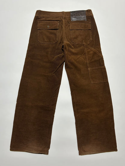 Dolce & Gabbana D&G 2000s Corduroy Cargo Pants Dark Size 50